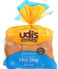 UDIS: Gluten Free Classic Hot Dog Buns 6 Count, 14.3 oz