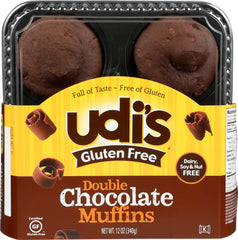 UDIS: Gluten-Free Double Chocolate Muffins 4 Count, 12 Oz