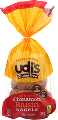 UDIS: Gluten-Free Cinnamon Raisin Bagels, 13.9 Oz