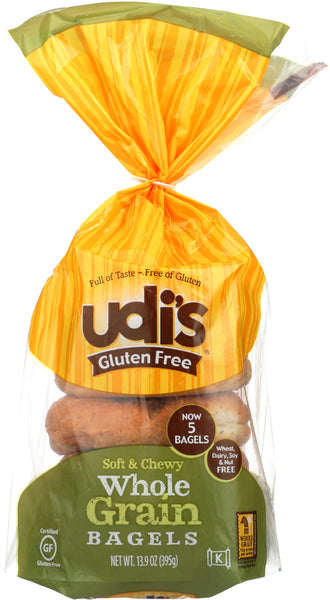 UDIS: Gluten Free Whole Grain Bagels 4 Count, 13.9 oz