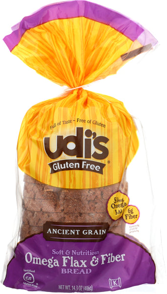 UDIS: Ancient Grain Omega Flax & Fiber Bread, 14.2 oz