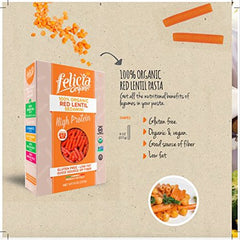 FELICIA ORGANIC: Sedanini Red Lentil, 8 oz
