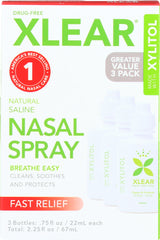 XLEAR: Xylitol Natural Saline Nasal Spray 3 Pack, 2.25 oz