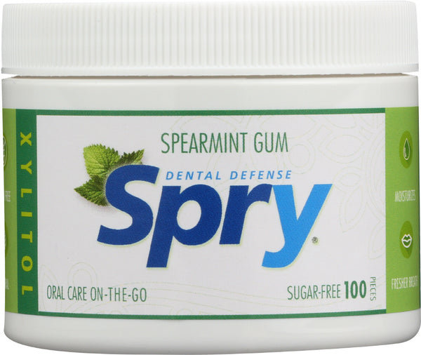 SPRY: Chewing Gum Spearmint 100 Pieces, 108 Gm