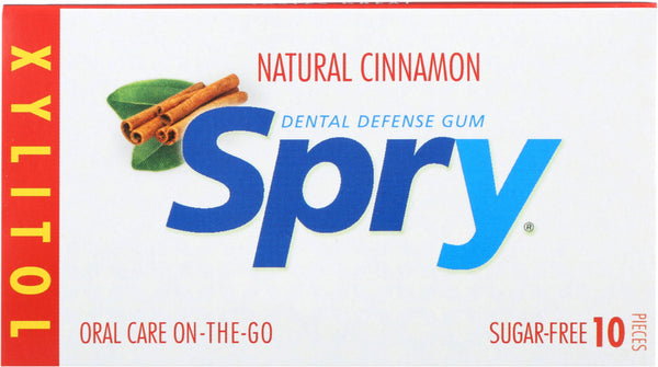 SPRY: Chewing Gum Cinnamon, 10 Pieces