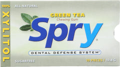 SPRY: Chewing Gum Green Tea, 10 Pieces