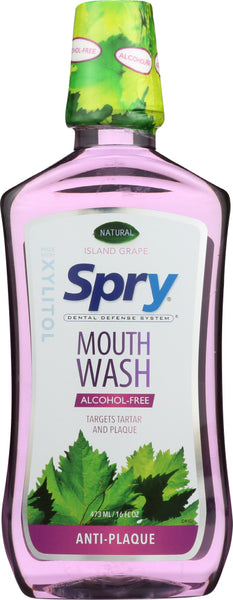 SPRY: Alcohol-Free Natural Island Grape Mouthwash, 16 oz