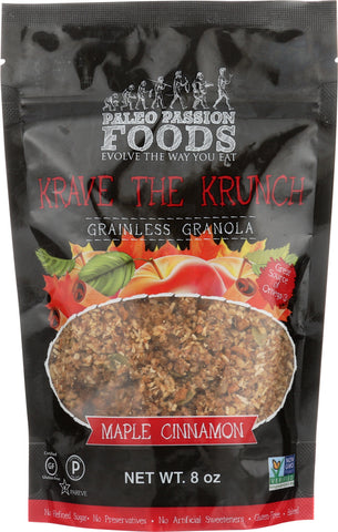 PALEO PASSION: Granola Grain Less Maple Cinnamon, 8 oz
