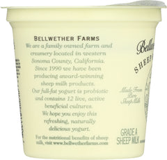 BELLWETHER FARMS: Sheep Milk Yogurt Plain, 6 oz