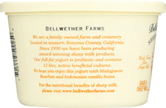 BELLWETHER FARMS: Sheep Milk Yogurt Vanilla, 16 oz