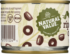 NATURAL VALUE: Sliced Ripe Black Olives, 2.25 oz