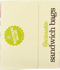 NATURAL VALUE: Sandwich Bag Reclosable 50 Bags, 1 ea