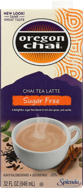 OREGON CHAI: Tea Chai Latte Sugar Free Original, 32 oz