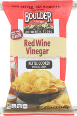 BOULDER CANYON: Red Wine Vinegar Kettle Cooked Potato Chips, 5 Oz