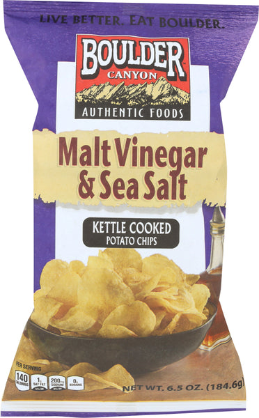 BOULDER CANYON: Malt Vinegar & Sea Salt Kettle Chips, 6.5 oz