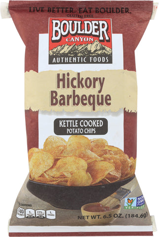 BOULDER CANYON: Hickory Barbeque Kettle Cooked Potato Chips, 6.5 oz