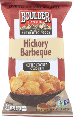 BOULDER CANYON: Hickory Barbeque Kettle Cooked Potato Chips, 5 oz