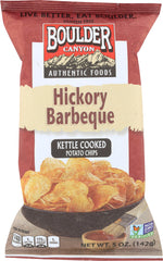 BOULDER CANYON: Hickory Barbeque Kettle Cooked Potato Chips, 5 oz