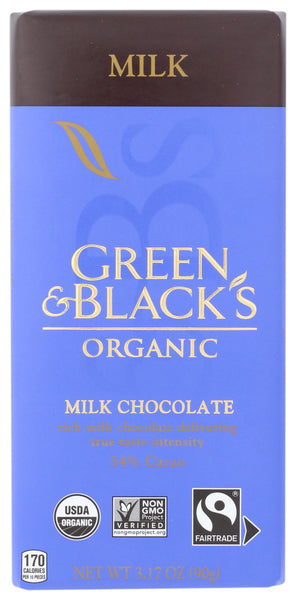 GREEN & BLACKS: Organic Milk Chocolate Bar, 3.17 Oz