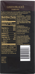 GREEN & BLACK'S: Organic Chocolate Bar Dark 85% Cacao, 3.5 oz