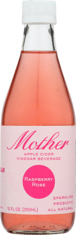 MOTHER BEVERAGE: Beverage Cider Vinegar Raspberry Rose, 12 fo
