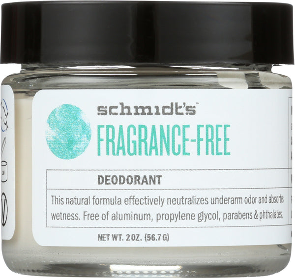 SCHMIDTS: Deodorant Fragrance Free, 2 oz