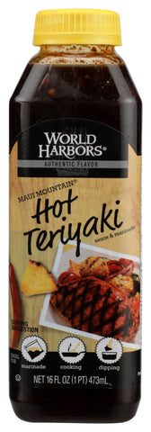 WORLD HARBORS: Sauce Maui Mountain Hot Teriyaki, 16 oz