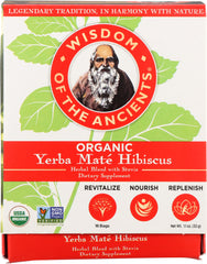 WISDOM OF THE ANCIENTS: Tea Yerba Mate Hibscus 16 Bags, 1.1 oz