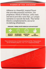 WISDOM OF THE ANCIENTS: Tea Yerba Mate Hibscus 16 Bags, 1.1 oz