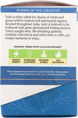 WISDOM OF THE ANCIENTS: Tea Yerba Mate Tulsi Bag, 1.1 oz