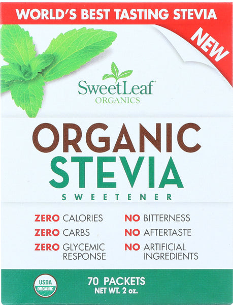 SWEETLEAF: Organic Stevia Sweetener, 70 Packets