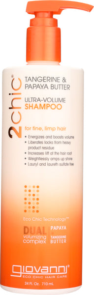 GIOVANNI COSMETICS: 2Chic Tangerine & Papaya Butter Ultra-Volume Shampoo, 24 oz