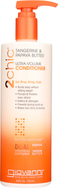 GIOVANNI COSMETICS: 2chic Ultra-Volume Conditioner Tangerine & Papaya Butter, 24 oz