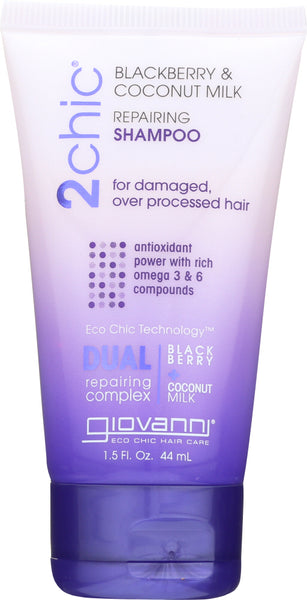 GIOVANNI COSMETICS: 2Chic Repairing Shampoo Blackberry & Coconut Milk, 1.5 oz