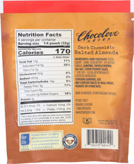CHOCOLOVE: Dark Chocolate Salted Almonds, 4.5 oz