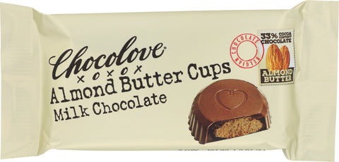 CHOCOLOVE: Almond Butter Cups Milk Chocolate, 1.2 oz