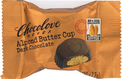 CHOCOLOVE: Almond Butter Cups Dark Chocolate, 0.6 oz