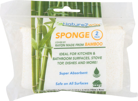 NATUREZWAY: Bamboo Sponge 2 Count, 1 Pack