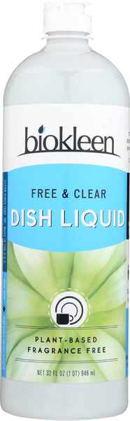 BIO KLEEN: Free & Clear Dish Liquid, 32 oz