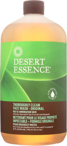 DESERT ESSENCE: Thoroughly Clean Face Wash, 32 oz