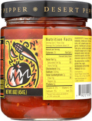 DESERT PEPPER: Roasted Tomato Chipotle Corn Medium Hot Salsa, 16 oz