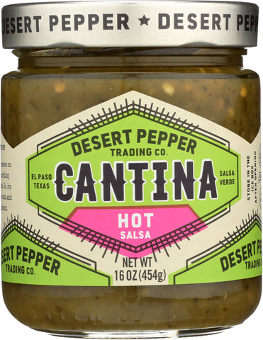 DESERT PEPPER: Salsa Cantina Hot Green, 16 oz