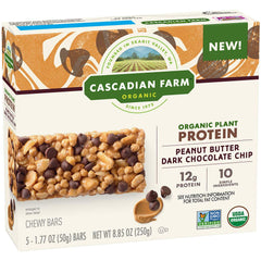 CASCADIAN FARM: Peanut Butter Dark Chocolate Chip Chewy Bars, 8.85 oz