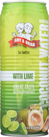 AMY AND BRIAN: Coconut Juice with Lime,17.5 oz