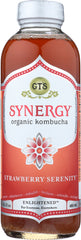 GT ENLIGHTENED KOMBUCHA: Synergy Strawberry Drink, 16 oz