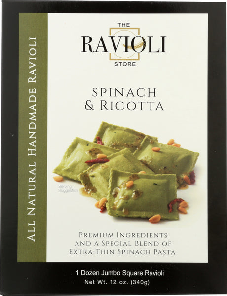 THE RAVIOLI STORE: Ravioli Jumbo Spinach Ricotta, 12 oz