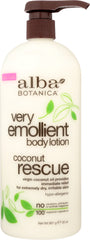 ALBA BOTANICA: Very Emollient Body Lotion Coconut Rescue, 32 oz