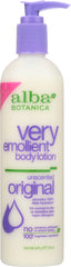 ALBA BOTANICA: Very Emollient Body Lotion Unscented Original, 12 oz