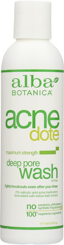 ALBA BOTANICA: Natural Acne Dote Deep Pore Wash Oil-Free, 6 oz