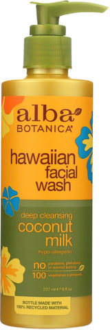 ALBA BOTANICA: Hawaiian Facial Wash Coconut Milk, 8 oz